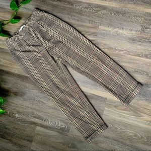 Twik high waisted plaid ankle pant, size S/P